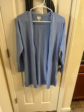 Light Blue Open-Front Women's Cardigan Sweater